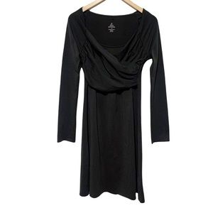 🎄 3/$15 PrAna Ruched Wrap Front Long Sleeve Fitted Dress M